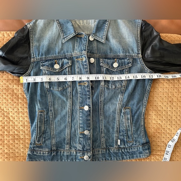 Aritzia TALULA Denim Jacket with Faux Leather Sleeves. Size S. - Picture 6 of 9